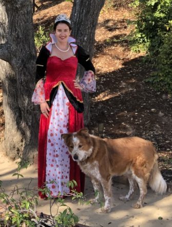 Claire dressed up for Halloween