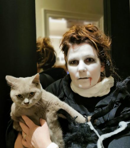 Kelly dressed up for Halloween