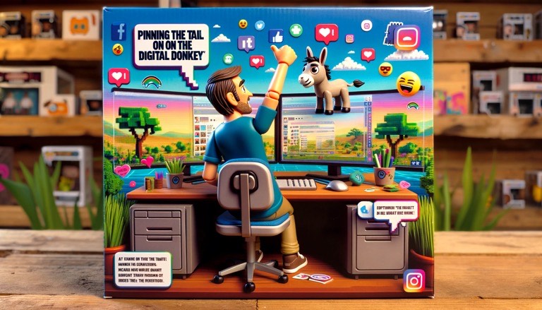 Man at his desk office working on marketing predictions for the 2024 year