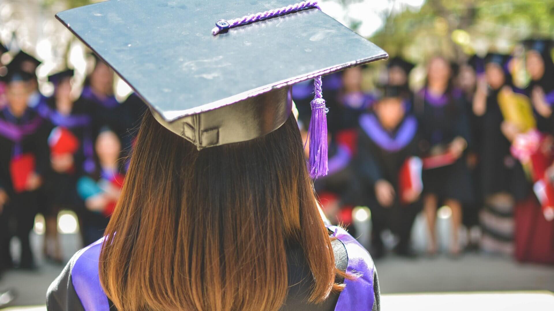 girl with graduation cap on