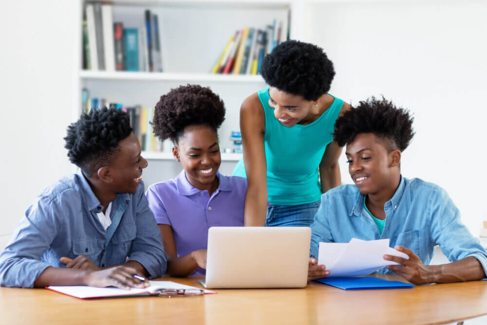 Learning african american students with female professor at university