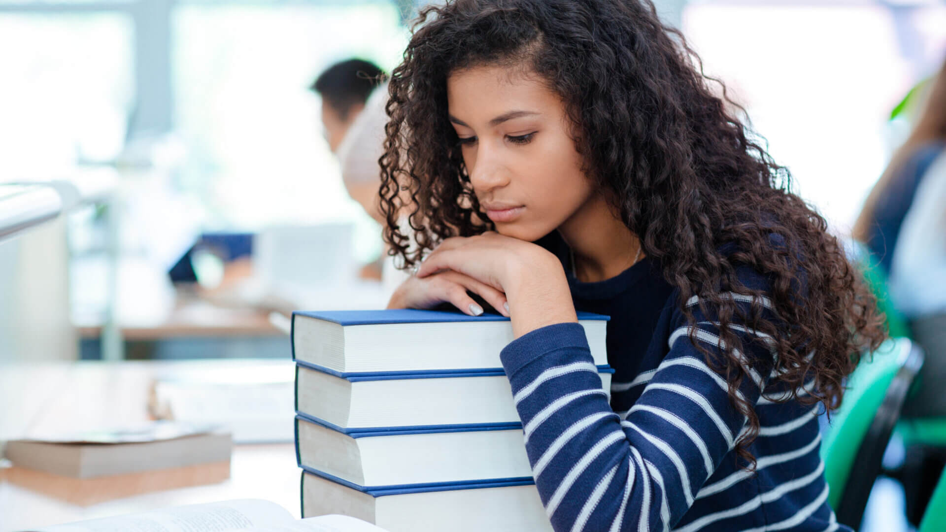 Sad young african american girl