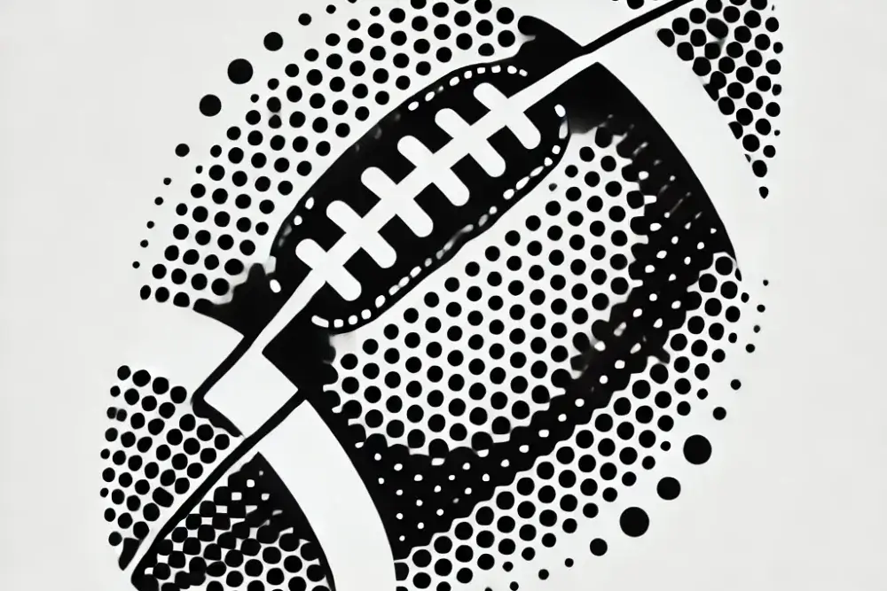 Football made with pixelated dots