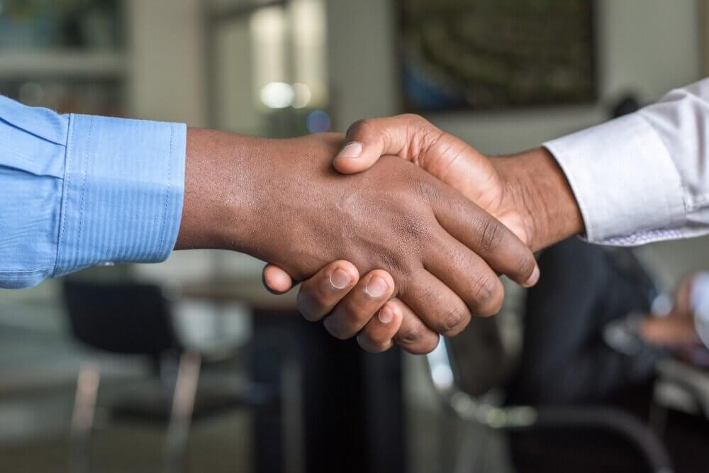Two men shaking hands