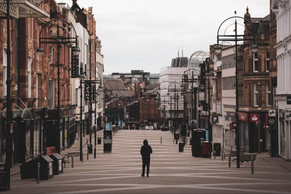 empty streets in Leeds