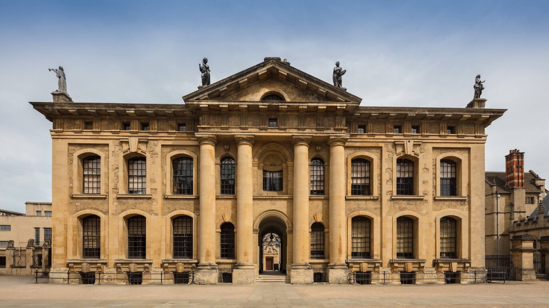 Beige conrete building at Oxford University