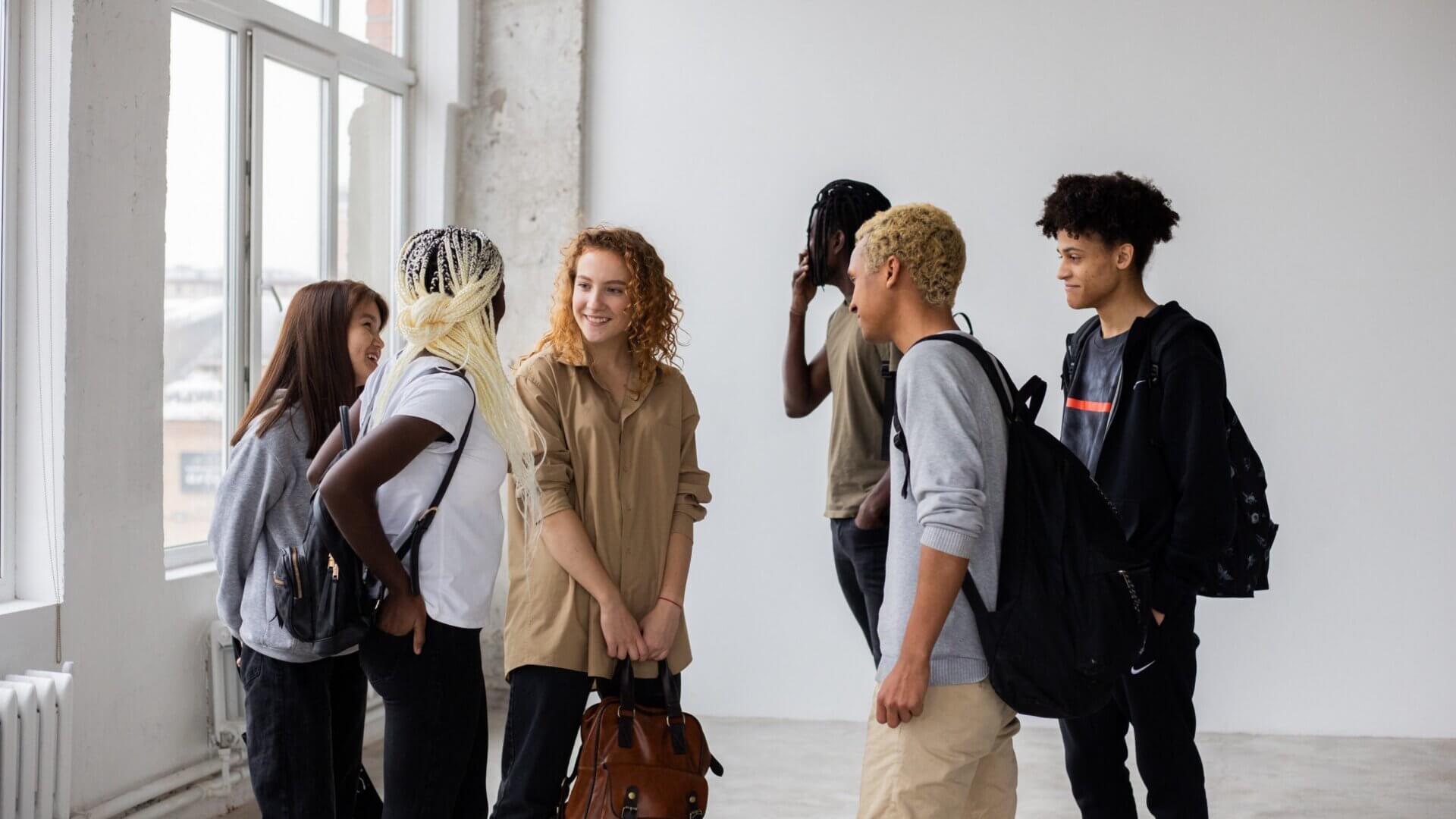 College students talking