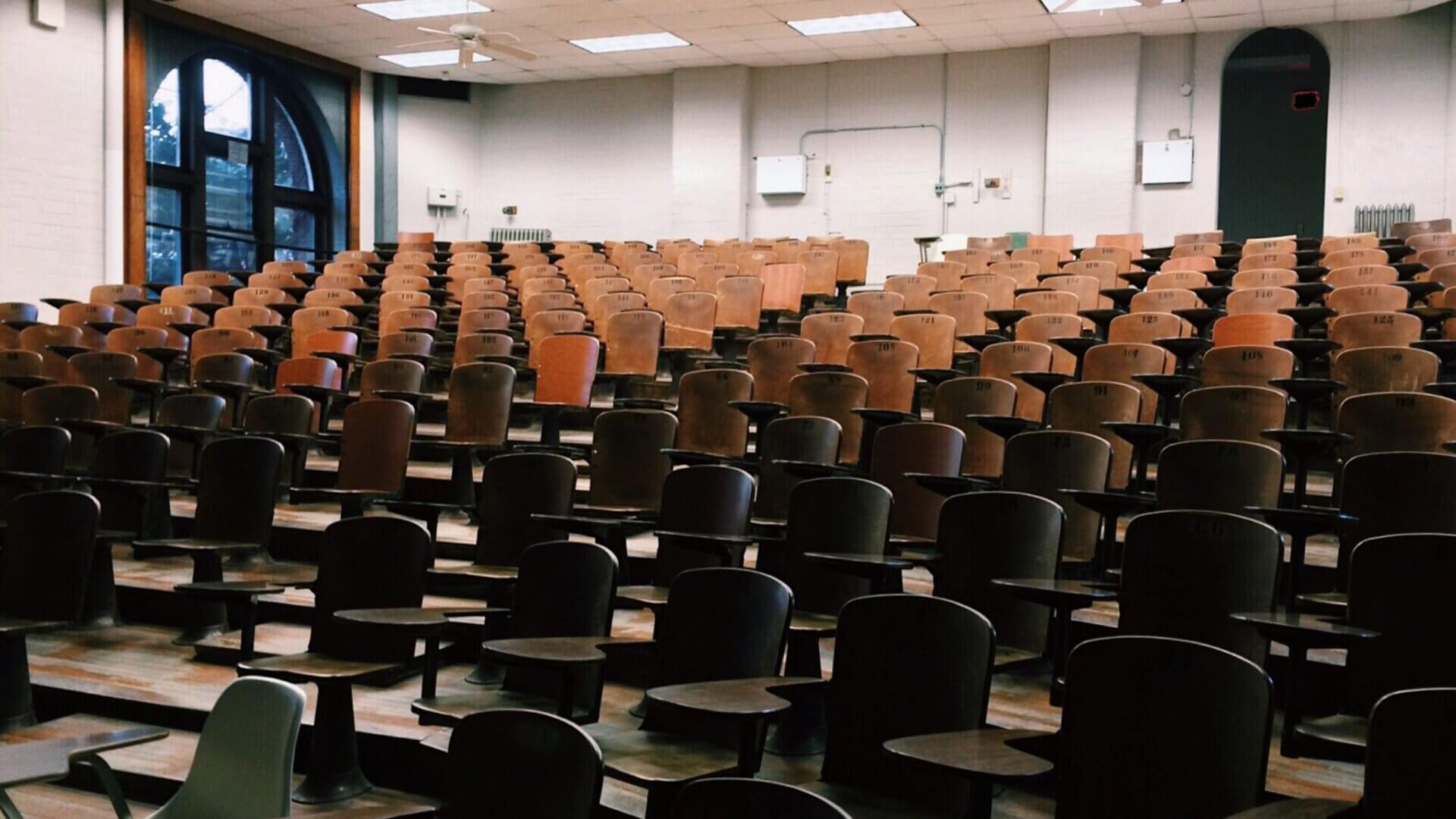 an empty college auditorium