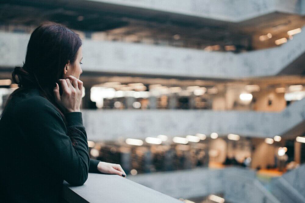 woman standing alone