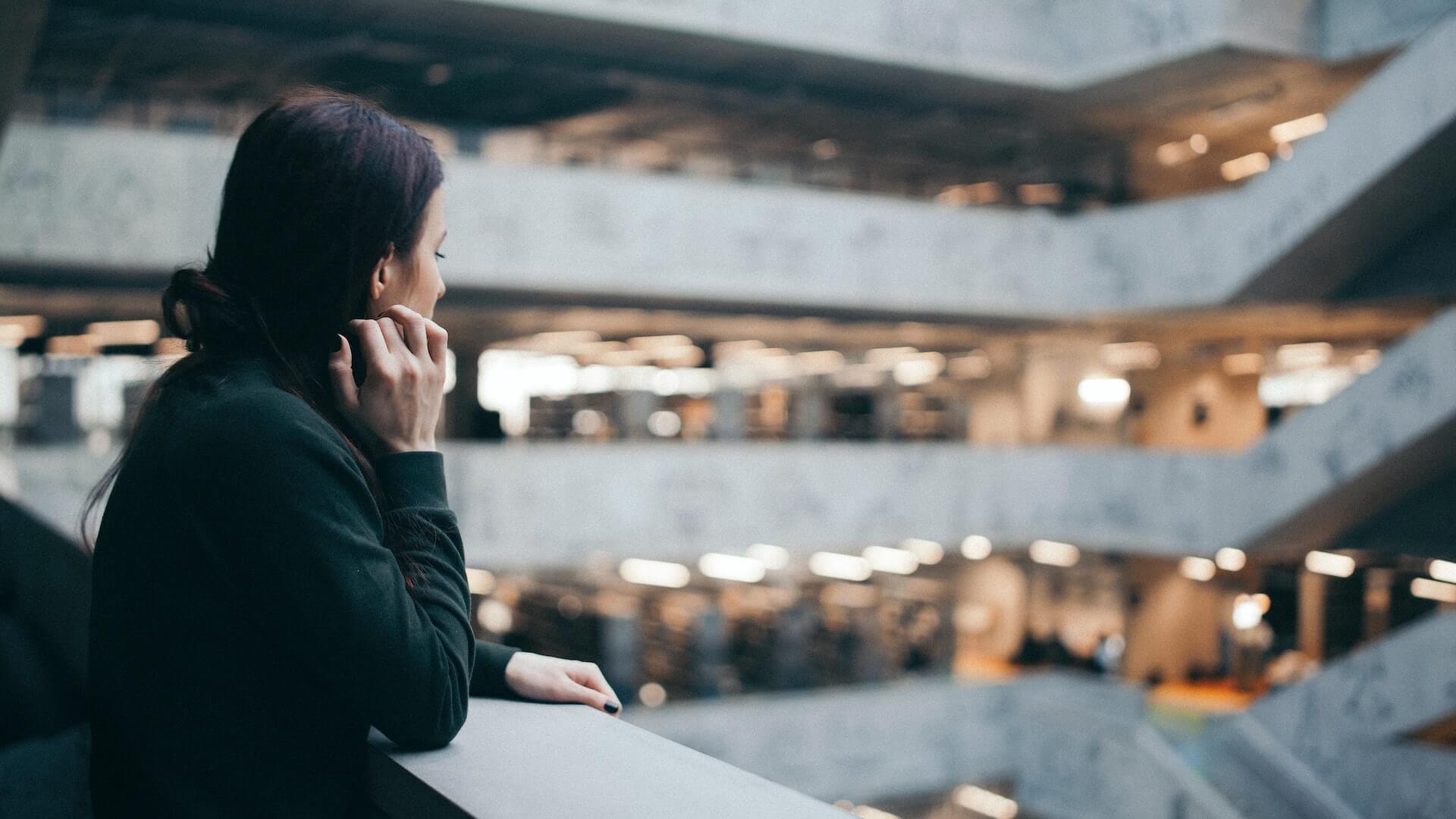 woman standing alone