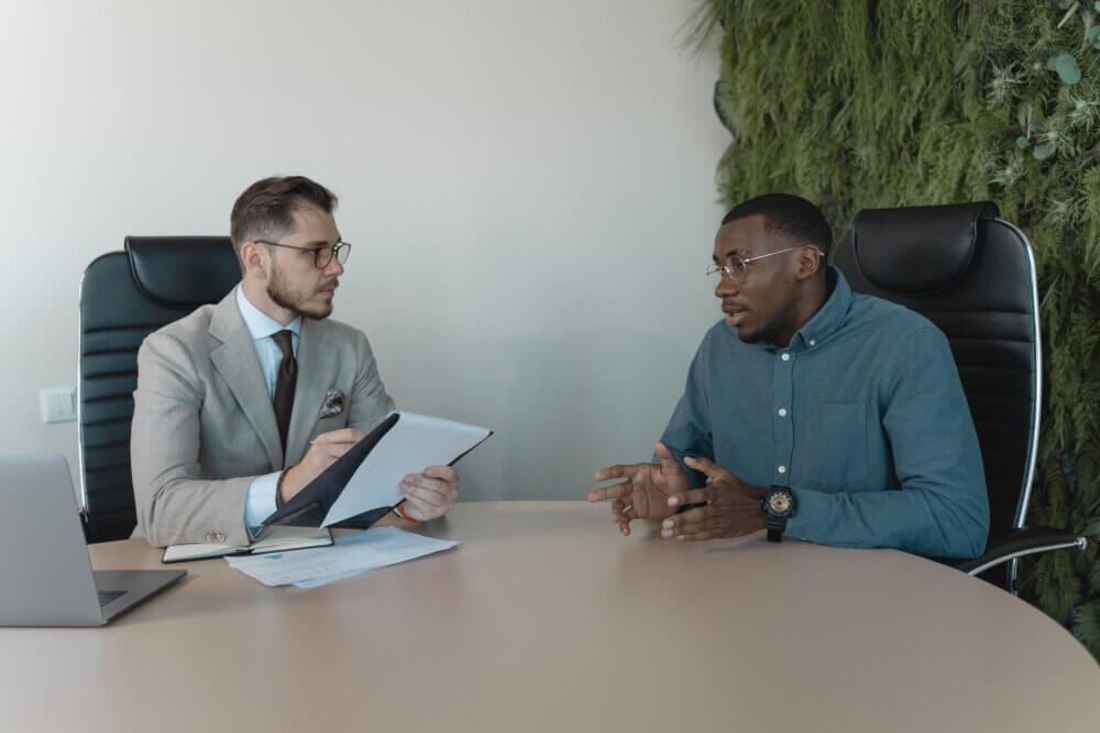 two men in a job interview