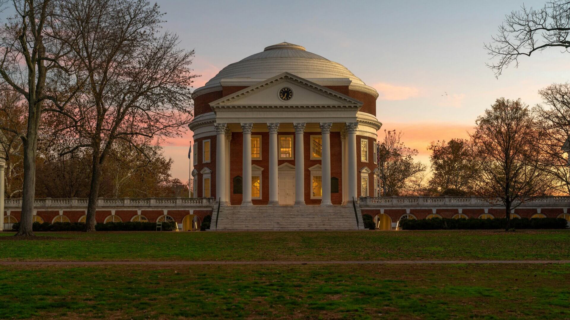 University of Virginia campus at sunset