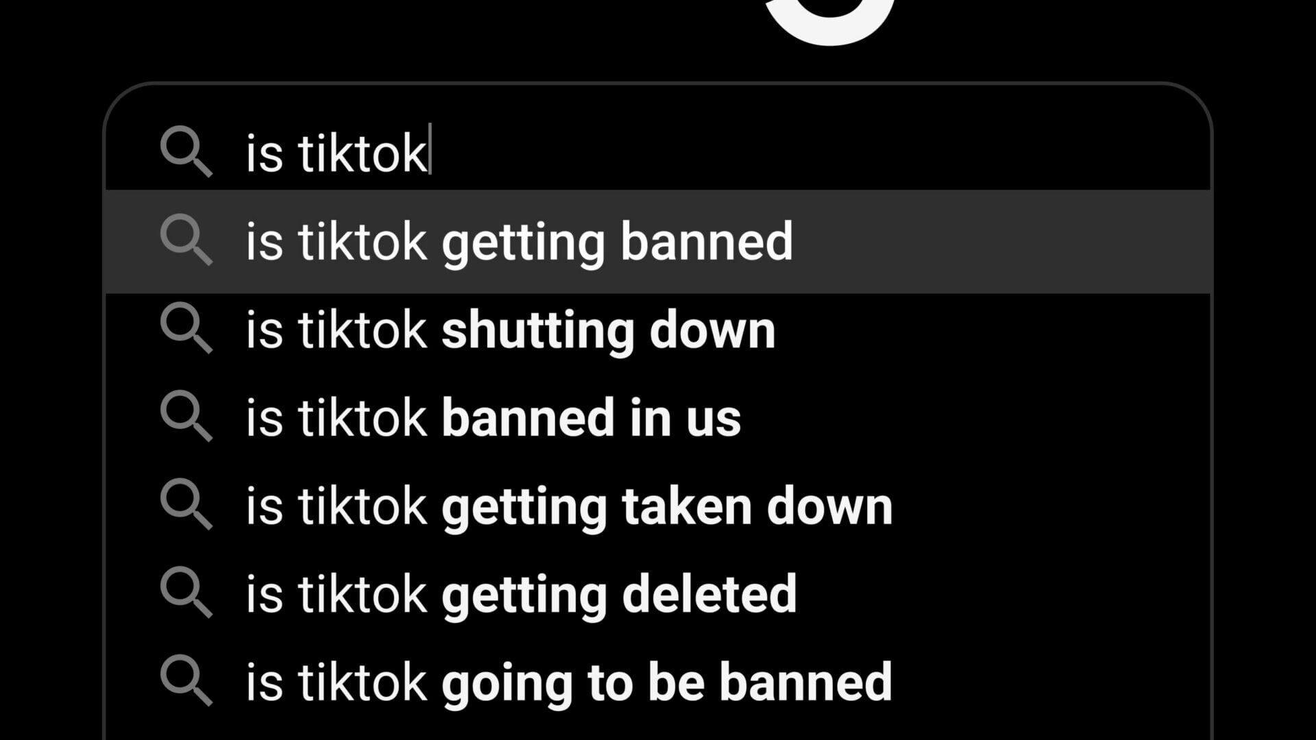 TikTok ban in the United States being searched on Google.